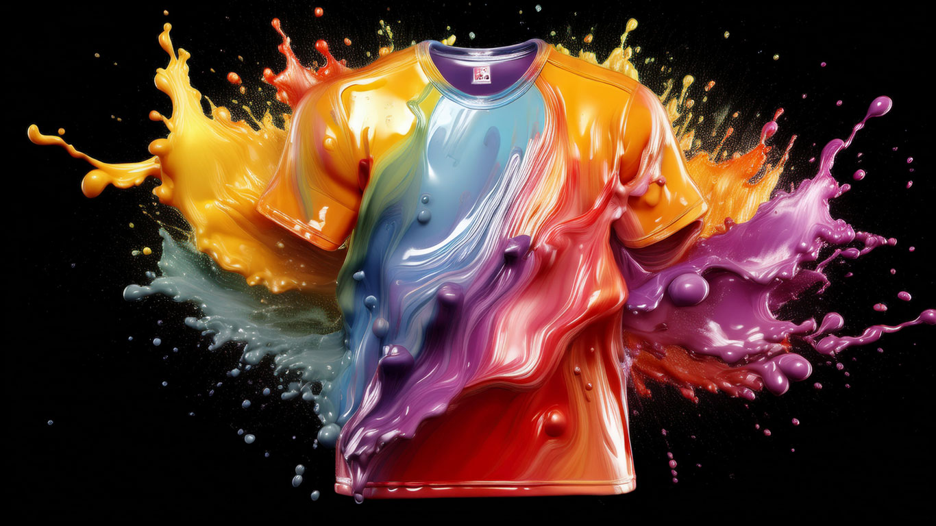 Custom TShirt in splash of colorful paint